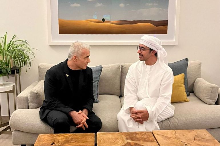 يائير لابيد مع وزير الخارجية الإماراتي- الصورة من حساب يائير لابيد على X