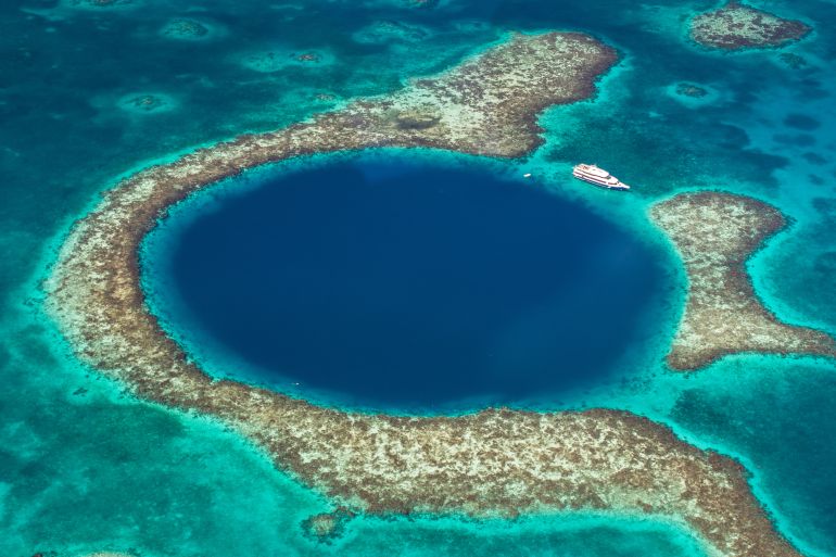 The Great Blue Hole in Belize; Shutterstock ID 1042742641; purchase_order: AJA; job: ; client: ; other: